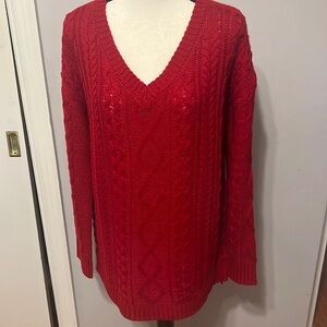 🎁Holiday Red Gorgeous Blu Dahlia sweater L
